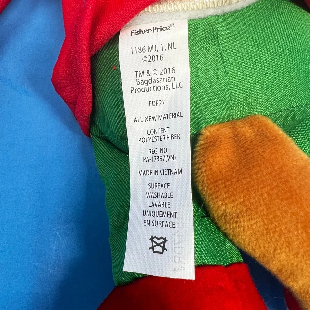 Fisher Price Alvin Chipmunks 14 inch Red Green Christmas Santa Hat‎ Plush